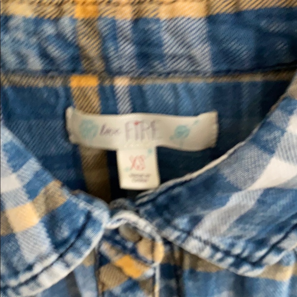 Blue plaid button down - Picture 2 of 3